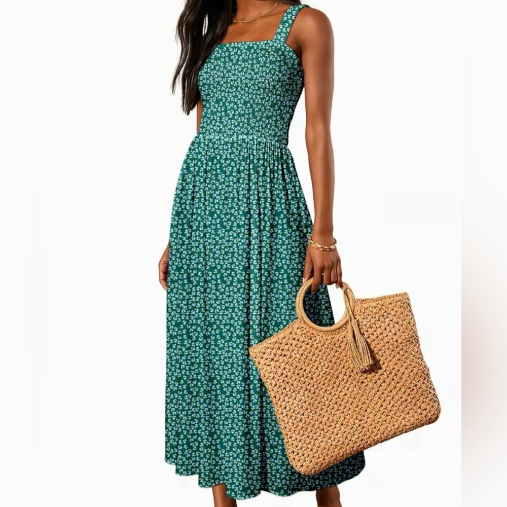 Floral Green Maxi Dress